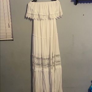 Strapless boho dress